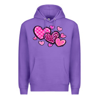 Purple love hearts Premium Hoodie - OliviaCreatesArt