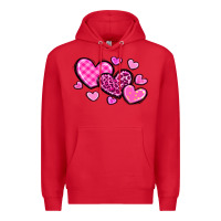Red love hearts Premium Hoodie - OliviaCreatesArt