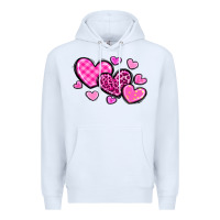 White love hearts Premium Hoodie - OliviaCreatesArt
