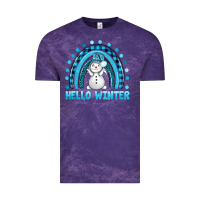 Cloud Purple hello winter rainbow with snowman bbs Vintage Tee - BundleAndBundleShop