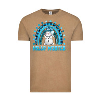 Vintage Coffee hello winter rainbow with snowman bbs Vintage Tee - BundleAndBundleShop