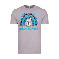 Hello Winter Rainbow With Snowman Bbs Vintage Tee | Teevron