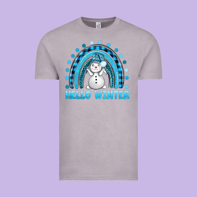 Hello Winter Rainbow With Snowman Bbs Vintage Tee Designed By Bundleandbundleshop