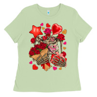 Matcha valentines day skeleton Ladies Tee - NancyCooperArtShop