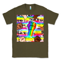 Army Green Pride lgbtq hands with cowhide seamless pattern Classic Tee - BundleAndBundleShop