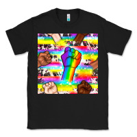 Black Pride lgbtq hands with cowhide seamless pattern Classic Tee - BundleAndBundleShop