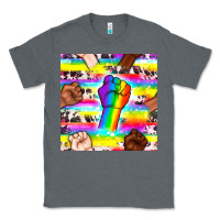 Charcoal Heather Pride lgbtq hands with cowhide seamless pattern Classic Tee - BundleAndBundleShop