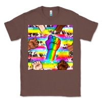 Chestnut Pride lgbtq hands with cowhide seamless pattern Classic Tee - BundleAndBundleShop