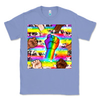 Colony Blue Pride lgbtq hands with cowhide seamless pattern Classic Tee - BundleAndBundleShop