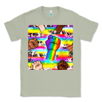 Matcha Pride lgbtq hands with cowhide seamless pattern Classic Tee - BundleAndBundleShop