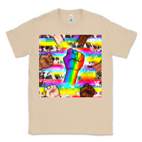 Mushroom Pride lgbtq hands with cowhide seamless pattern Classic Tee - BundleAndBundleShop