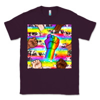 Plum Pride lgbtq hands with cowhide seamless pattern Classic Tee - BundleAndBundleShop