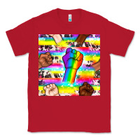 Red Pride lgbtq hands with cowhide seamless pattern Classic Tee - BundleAndBundleShop