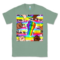 Sage Pride lgbtq hands with cowhide seamless pattern Classic Tee - BundleAndBundleShop