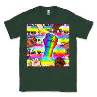 Sports Green Pride lgbtq hands with cowhide seamless pattern Classic Tee - BundleAndBundleShop