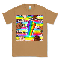 Toasted Coconut Pride lgbtq hands with cowhide seamless pattern Classic Tee - BundleAndBundleShop