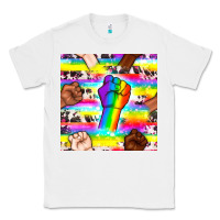 White Pride lgbtq hands with cowhide seamless pattern Classic Tee - BundleAndBundleShop