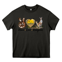 Asphalt Peace Love Kangaroo Heavy Core Tee - LillyAllenDesigns