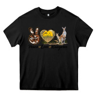 Black Peace Love Kangaroo Heavy Core Tee - LillyAllenDesigns