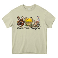 Mossy Peace Love Kangaroo Heavy Core Tee - LillyAllenDesigns