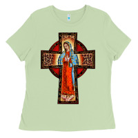 Matcha lady of guadalupe leopard cross Ladies Tee - BarkalooDesign