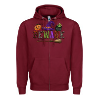 Burgundy beware Zipper Hoodie - CowGirlArtShop