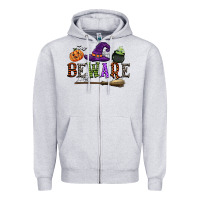 Heather Grey beware Zipper Hoodie - CowGirlArtShop