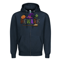 Navy beware Zipper Hoodie - CowGirlArtShop