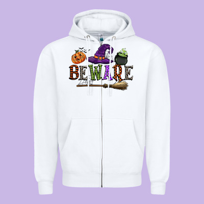 Beware Zipper Hoodie Designed By Cowgirlartshop