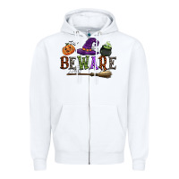 White beware Zipper Hoodie - CowGirlArtShop