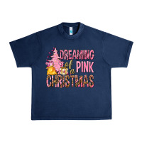 Navy Dreaming Of A Pink Christmas Urban Heavy Tee - BundleAndBundleShop