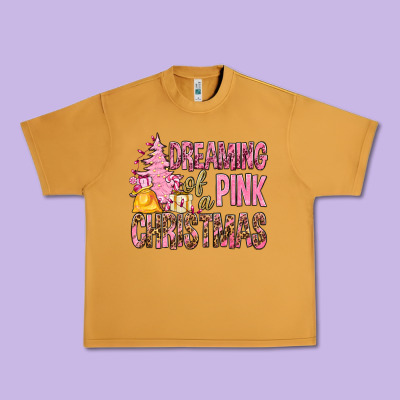 Dreaming Of A Pink Christmas Urban Heavy Tee Designed By Bundleandbundleshop