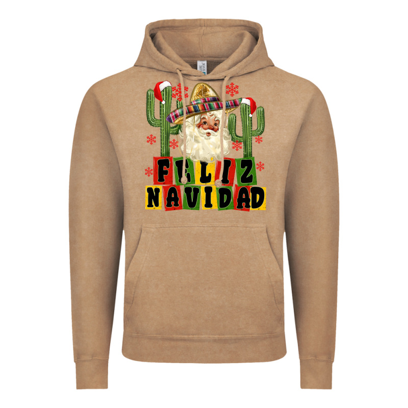 Feliz Navidad Mexican Santa Vintage Hoodie by MaliasSmallBusiness | Teevron
