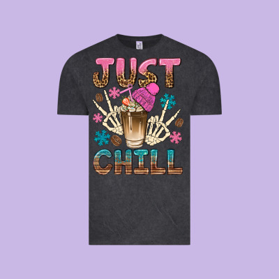 Just Chill With Coffee Bean Bbs Vintage Tee Designed By Bundleandbundleshop