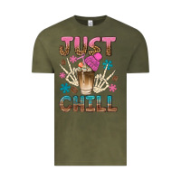 Vintage Olive just chill with coffee bean bbs Vintage Tee - BundleAndBundleShop