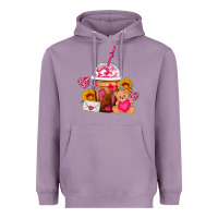 Lavender Valentines Day Frappe Coffee Heavyweight Hoodie - FaDigitalArtStudio