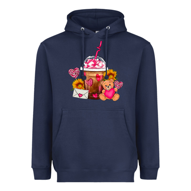Valentines Day Frappe Coffee Heavyweight Hoodie by FaDigitalArtStudio | Teevron