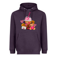 Plum Valentines Day Frappe Coffee Heavyweight Hoodie - FaDigitalArtStudio