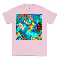 Bubblegum Pink Pride lgbtq hands with flag seamless pattern Classic Tee - BundleAndBundleShop