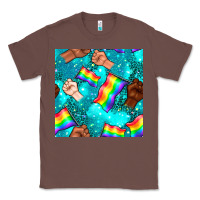 Chestnut Pride lgbtq hands with flag seamless pattern Classic Tee - BundleAndBundleShop