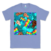 Colony Blue Pride lgbtq hands with flag seamless pattern Classic Tee - BundleAndBundleShop