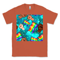 Copper Pride lgbtq hands with flag seamless pattern Classic Tee - BundleAndBundleShop