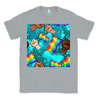 Heather Grey Pride lgbtq hands with flag seamless pattern Classic Tee - BundleAndBundleShop