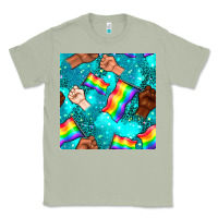 Matcha Pride lgbtq hands with flag seamless pattern Classic Tee - BundleAndBundleShop
