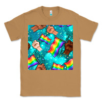 Toasted Coconut Pride lgbtq hands with flag seamless pattern Classic Tee - BundleAndBundleShop