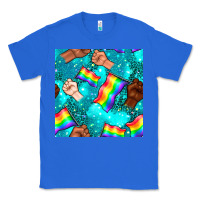 True Royal Pride lgbtq hands with flag seamless pattern Classic Tee - BundleAndBundleShop