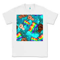 White Pride lgbtq hands with flag seamless pattern Classic Tee - BundleAndBundleShop