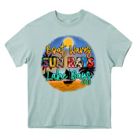 Arona boat waves sun rays lake days Heavy Core Tee - NancyCooperArtShop