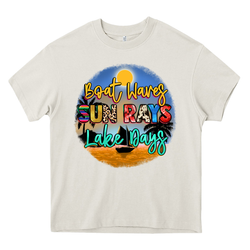 Boat Waves Sun Rays Lake Days Heavy Core Tee by NancyCooperArtShop | Teevron