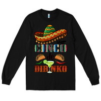 Black cinco de dirinko sombrero Long Sleeve Tee - BarkalooDesign